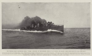 Der Torpedoboot-Zerstörer HMS Viper, der mit einer Rekordgeschwindigkeit von 35,5 Knoten oder fast einundvierzig Meilen pro Stunde fährt von English Photographer