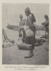 Der Transvaal-Krieg, Gordon Highlanders landen in Durban, 7 Uhr morgens, 9. Oktober von English Photographer