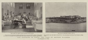 Die Unruhen auf Kreta, die Pflege der britischen Verwundeten von English Photographer
