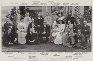 Der Vizekönig von Indien, Lord und Lady Curzon und das Vizekönigliche Personal von English Photographer