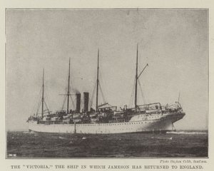 Die Victoria, das Schiff, mit dem Jameson nach England zurückgekehrt ist von English Photographer