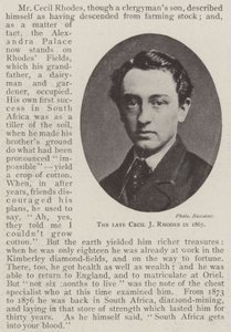 Der verstorbene Cecil J. Rhodes im Jahr 1867 von English Photographer
