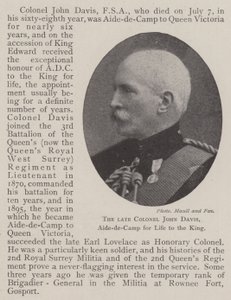 Der verstorbene Colonel John Davis, Adjutant des Königs auf Lebenszeit von English Photographer