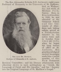 Der verstorbene Dr. Roberts, Professor für Humanwissenschaften in St. Andrews von English Photographer
