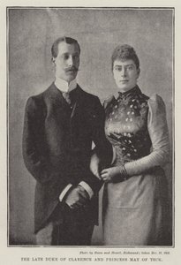 Der verstorbene Herzog von Clarence und Prinzessin May von Teck von English Photographer