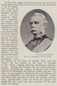 Der verstorbene General J W S Smith von English Photographer
