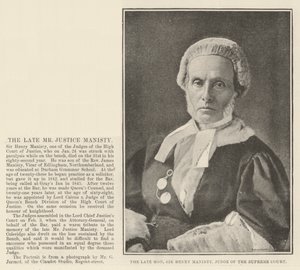 Der verstorbene Ehrenwerte Sir Henry Manisty, Richter des Obersten Gerichtshofs von English Photographer