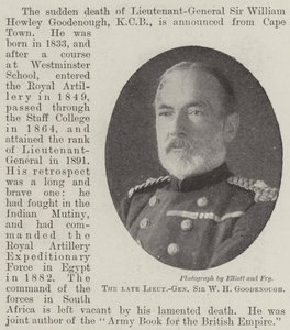 Der verstorbene Generalleutnant Sir W. H. Goodenough von English Photographer