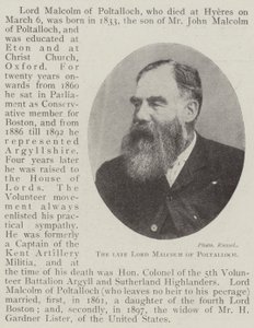 Der verstorbene Lord Malcolm von Poltalloch von English Photographer
