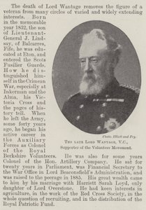 Der verstorbene Lord Wantage, VC, Unterstützer der Freiwilligenbewegung von English Photographer