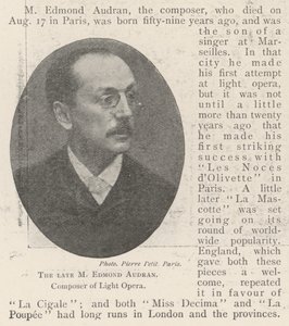 Der verstorbene M Edmond Audran, Komponist der Operette von English Photographer