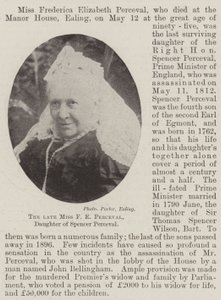 Die verstorbene Miss F. E. Perceval, Tochter von Spencer Perceval von English Photographer