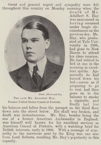 Der verstorbene Mr. Adalbert Hay, ehemaliger Konsul der Vereinigten Staaten in Pretoria von English Photographer