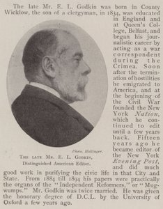 Der verstorbene Mr. E. L. Godkin, angesehener amerikanischer Redakteur von English Photographer