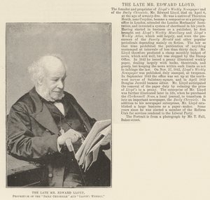 Der verstorbene Mr Edward Lloyd, Eigentümer des Daily Chronicle und Lloyds Weekly von English Photographer