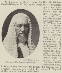 Der verstorbene Mr. Justice Windeyer von English Photographer