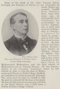 Der verstorbene Principal J. Viriamu Jones, von der Welsh University von English Photographer