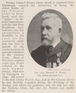 Der verstorbene Private S. Evans, der älteste schottische VC von English Photographer