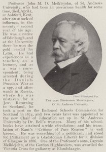 Der verstorbene Professor Meiklejohn, von der Universität St. Andrews von English Photographer