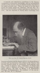 Der verstorbene Reverend E. Cobham Brewer, LLD von English Photographer
