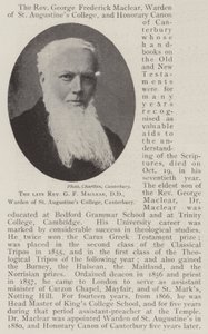 Der verstorbene Reverend G. F. Maclear, DD, Warden des St. Augustine