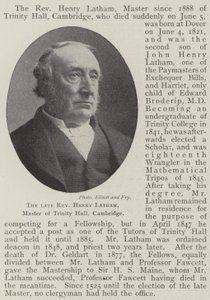 Der verstorbene Reverend Henry Latham, Master of Trinity Hall, Cambridge von English Photographer
