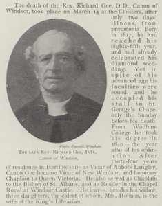 Der verstorbene Reverend Richard Gee, DD, Kanonikus von Windsor von English Photographer