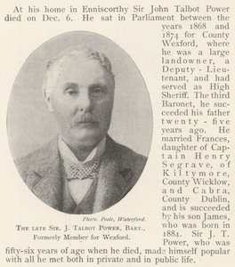 Der verstorbene Sir J. Talbot Power, Baronet, ehemaliges Mitglied für Wexford von English Photographer