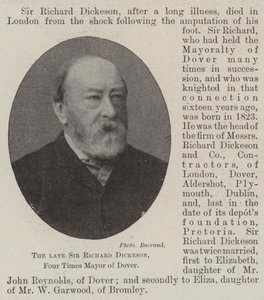 Der verstorbene Sir Richard Dickeson, viermaliger Bürgermeister von Dover von English Photographer