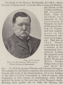 Der verstorbene Sir Thomas McIlwraith, dreimal Premier von Queensland von English Photographer