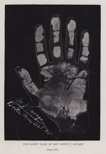 Die rechte Hand von Rev. Minot J. Savage von English Photographer