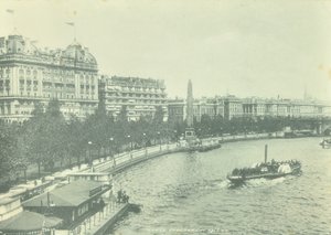Victoria Embankment, Westminster LB: Blick nach Norden von Hungerford Bridge, 1895