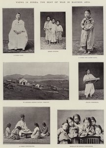 Ansichten in Korea, der Kriegsschauplatz in Ostasien
