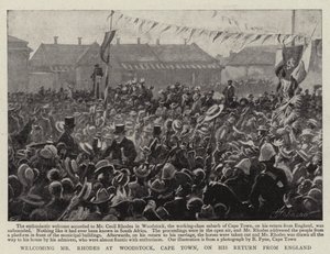Begrüßung von Mr. Rhodes in Woodstock, Kapstadt, bei seiner Rückkehr aus England von English Photographer