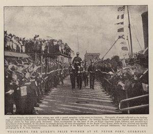 Begrüßung des Gewinners des Queens Prize in St. Peter Port, Guernsey von English Photographer