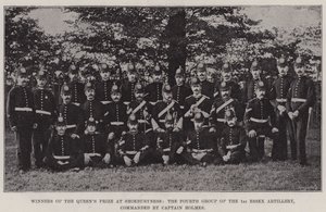 Gewinner des Queens Prize in Shoeburyness, die vierte Gruppe der 1. Essex Artillery, kommandiert von Captain Holmes von English Photographer