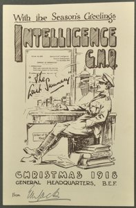 Mit den besten Wünschen, Intelligence G.H.Q., Weihnachten 1918 von E. M. Jack, 1918 von English Photographer