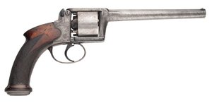 100-Bohrungen Moore & Harris Patent Sechsschuss Selbstspannender Perkussionsrevolver, 1853 von English School