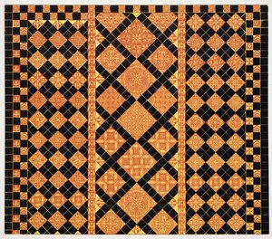 Pflasterung aus dem 14. Jahrhundert aus der Worcester Cathedral Choir School, Illustration aus Specimens of Tile Pavements, gezeichnet von bestehenden Autoritäten, von Henry Shaw, 1858