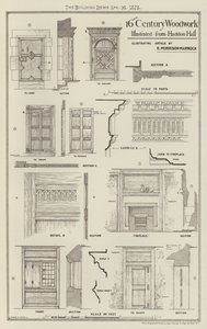 Holzarbeiten aus dem 16. Jahrhundert, illustriert von Haddon Hall von English School