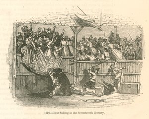 Rekonstruktion des 19. Jahrhunderts eines Bären, der Panik verursacht von English School