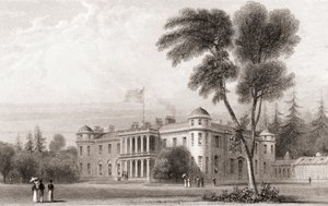 Ansicht von Goodwood House, West Sussex, Südengland im 19. Jahrhundert. Aus Churton