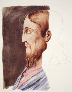 Porträt von Christus aus dem 2. Jahrhundert aus den römischen Katakomben, Zeichnung zugeschrieben T. Heaphy, reproduziert in The Outline of History: being a plain history of life and mankind von H.G. Wells, London