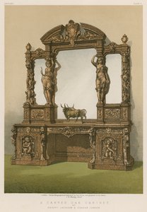 Ein geschnitzter Eichenschrank von Messrs Jackson und Graham, London von English School