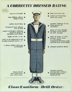 Ein korrekt gekleideter Matrose, Klasse II Uniform (Drill Order), 1957 von English School