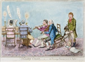 Ein Landkonzert, oder ein Abendunterhaltung in Sussex, veröffentlicht von Hannah Humphrey 1798 von English School