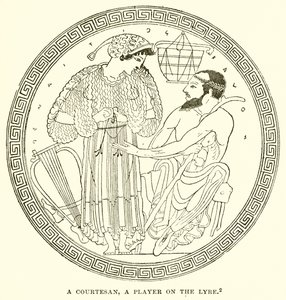 Eine Kurtisane, eine Spielerin auf der Lyra von English School