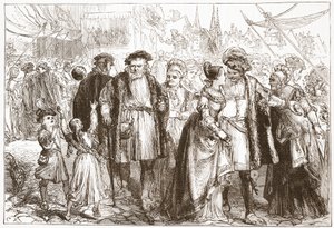 Ein Festtag in Nürnberg: Zeit, sechzehntes Jahrhundert, Illustration aus Die Geschichte des Protestantismus von James Aitken Wylie, veröffentlicht 1878