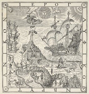 Ein Hieroglyph von Großbritannien, Frontispiz zu General and Rare Memorials pertayning to the perfecte Arte of Navigation von John Dee (1527-1609), 1577 von English School