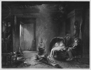 Ein Hochlandhäuschen, aus dem Bild in der Vernon Galerie (Gravur) von English School